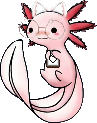 Аксолотль с кошачьими ушками в очках с блокнотом.png